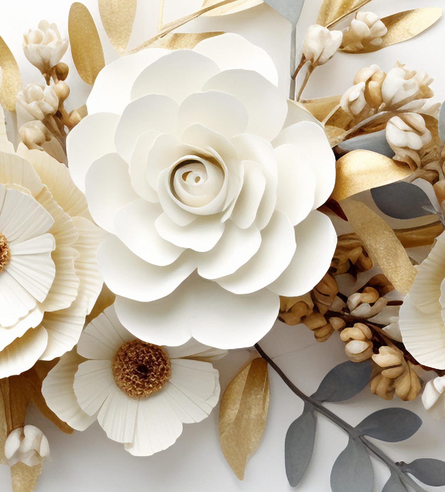 Flower Marble Texture With Abstract White Wallpaper