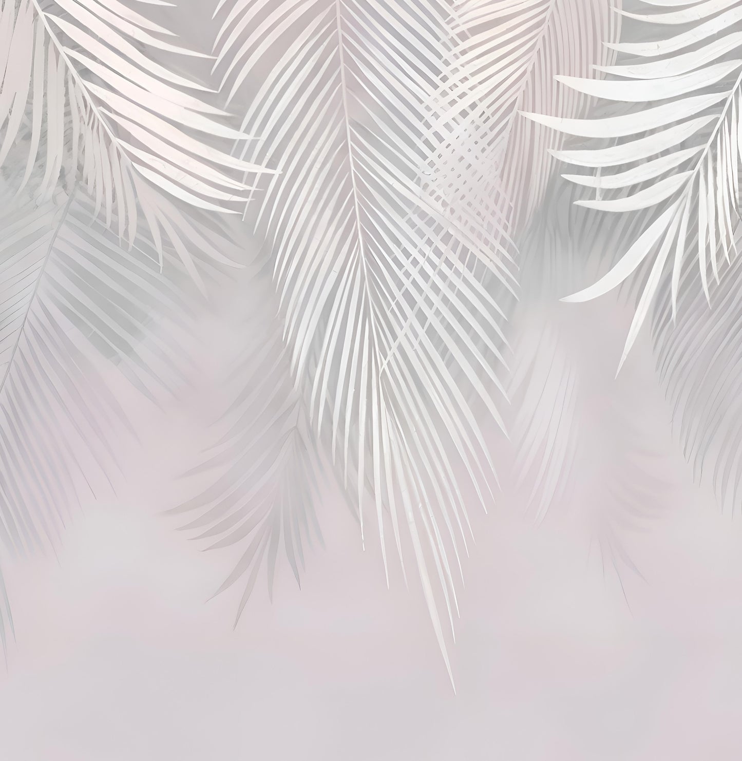 Tropical Wallpaper Wall murals Gray palm leaves