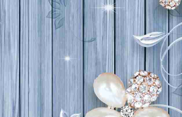 3D Flower Sky Blue Background Customized Wallpaper