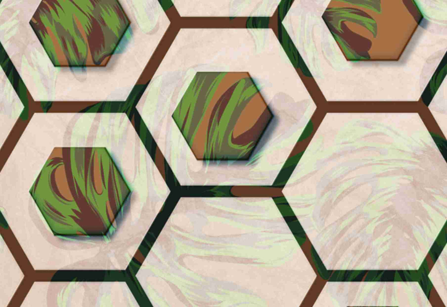 Geometric Double Hexagonal Wallpaper