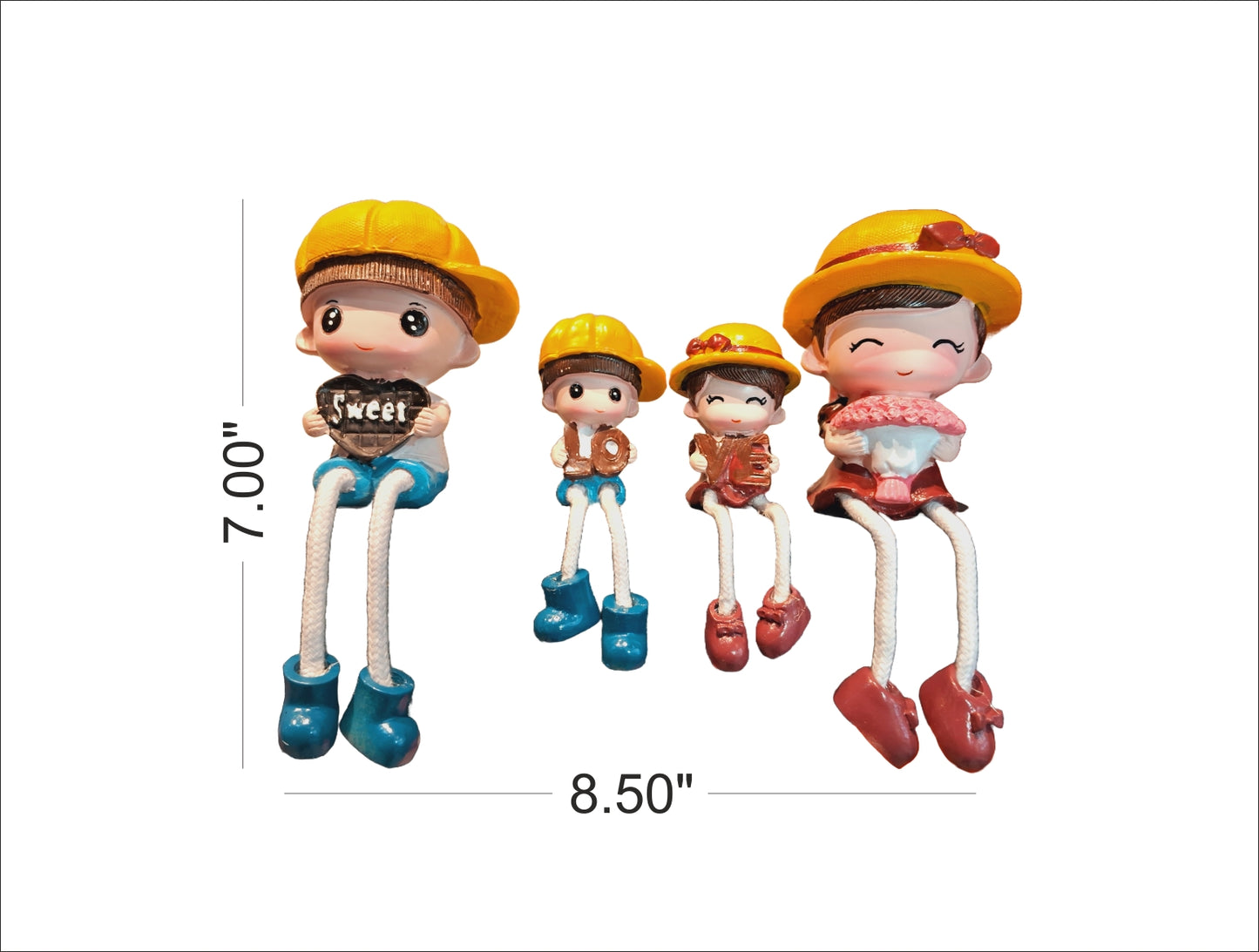 Happy Family Statue set of 4 yellow cap