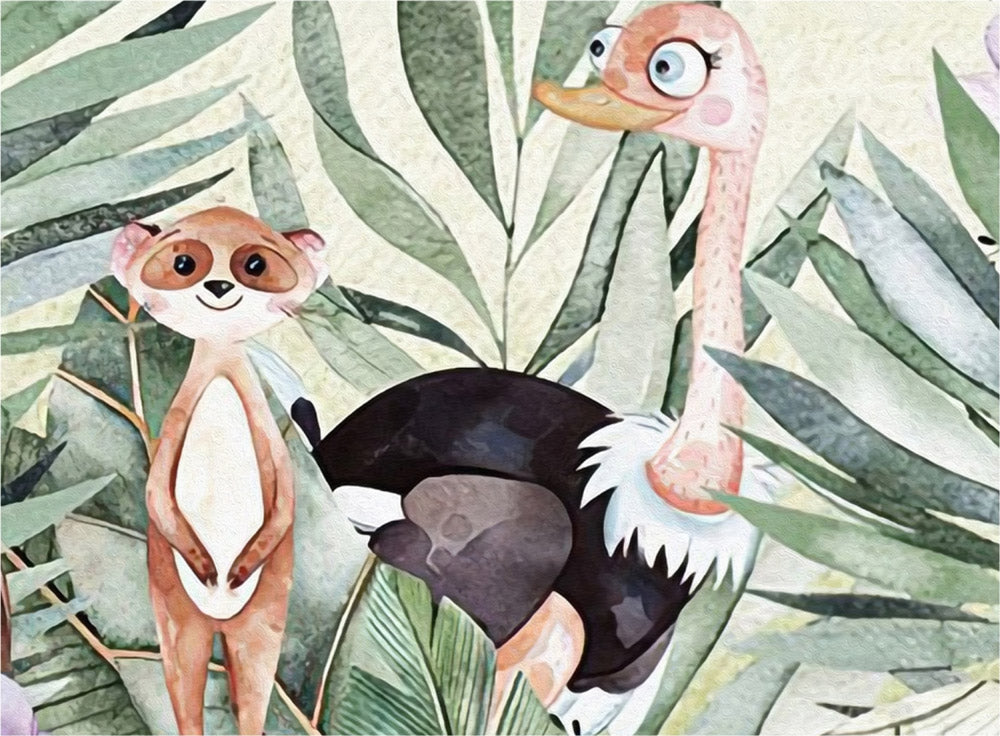 Kids Educational Customized Animal Theme Wallpaper