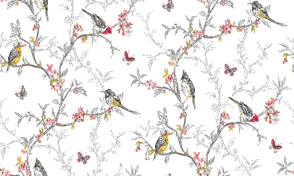 Birds and Butterfly Floral Customizes Wallpaper