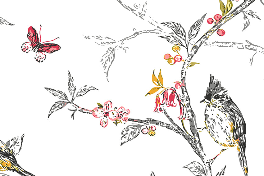 Birds and Butterfly Floral Customizes Wallpaper