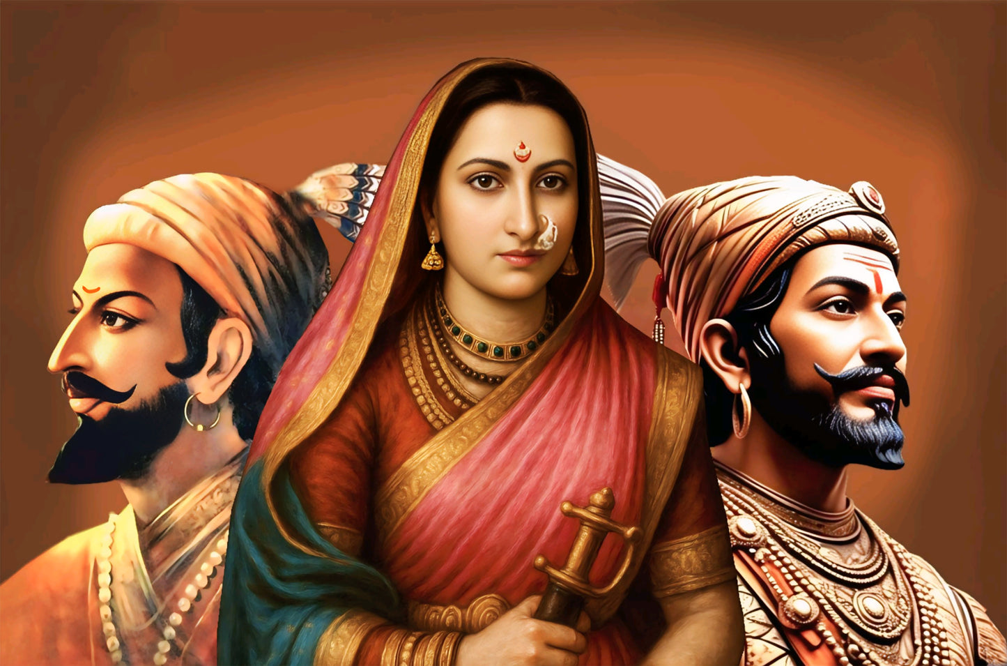 Chattrapati Shivaji Maharaj sambhaji maharaj with Rajmata Jijau.