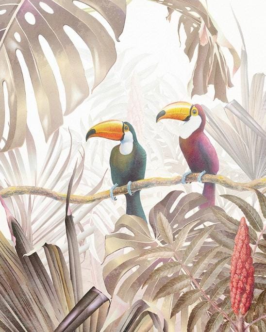 Tropical Peace Birds And Trees Wallpaper
