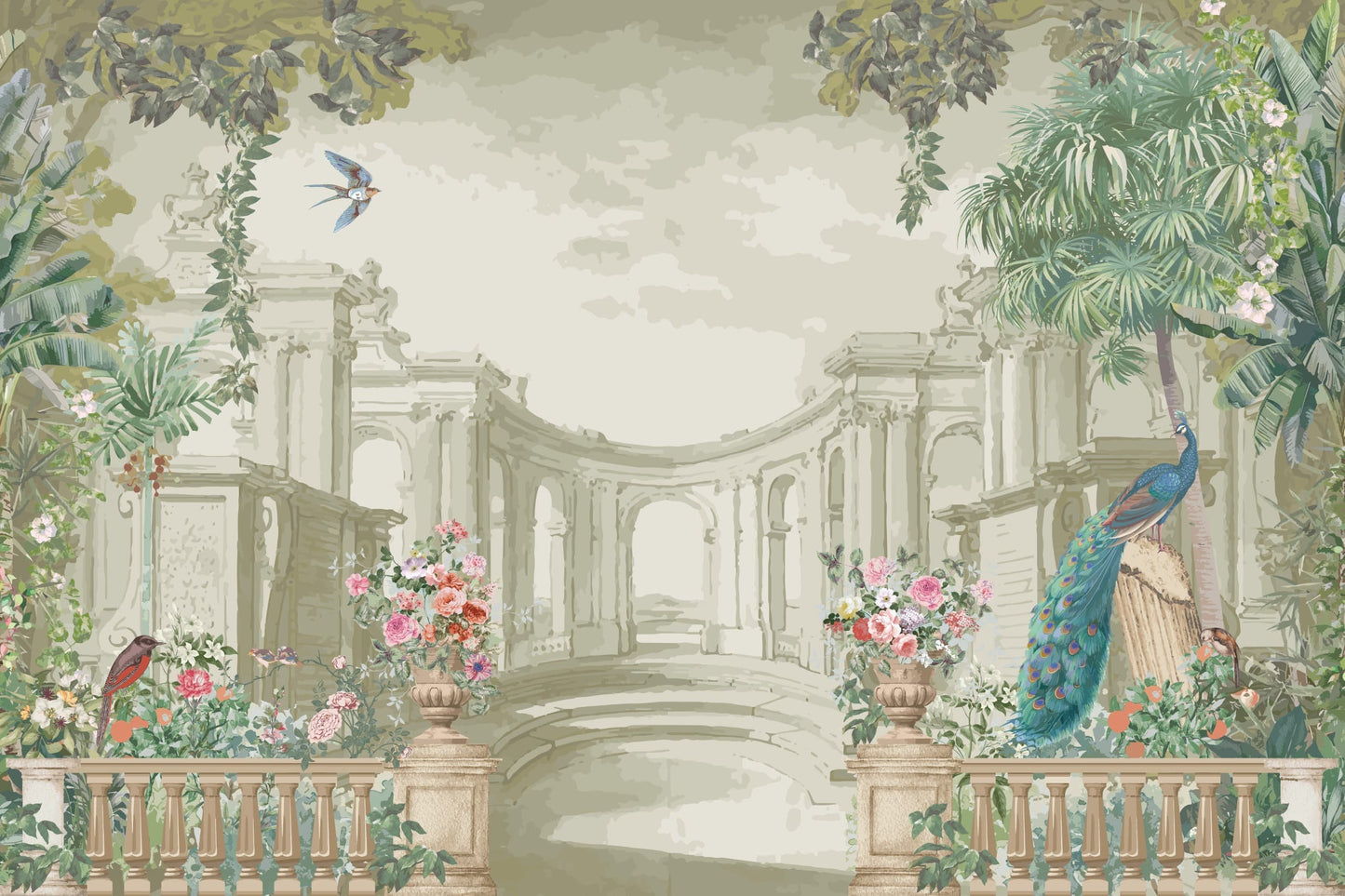 Classic Roman Garden Wallpaper