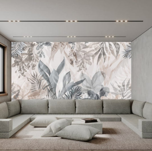 Tropical Leafy Greenery Mural Wallpaper