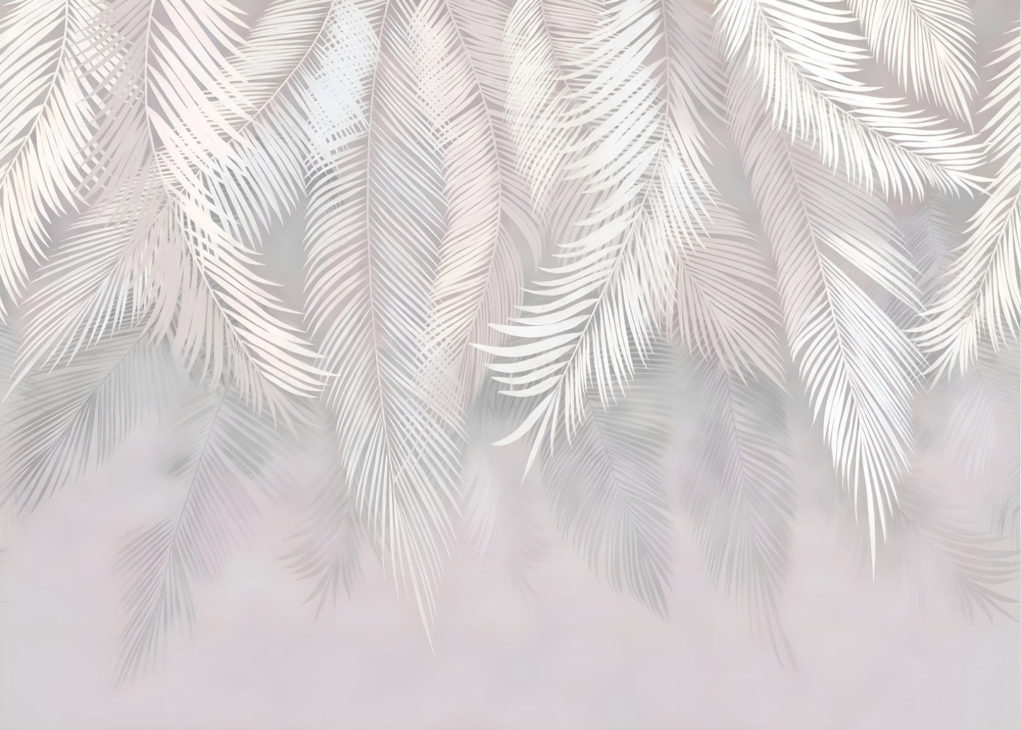 Wallpaper murals for wall White palm leaves