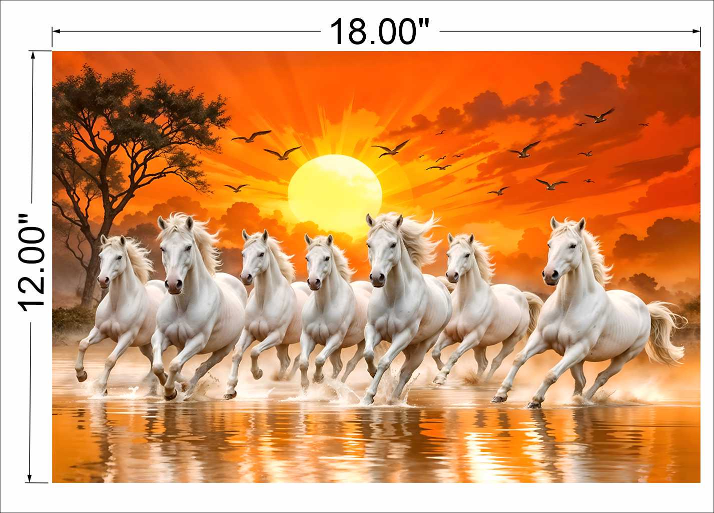 White 7 running horse