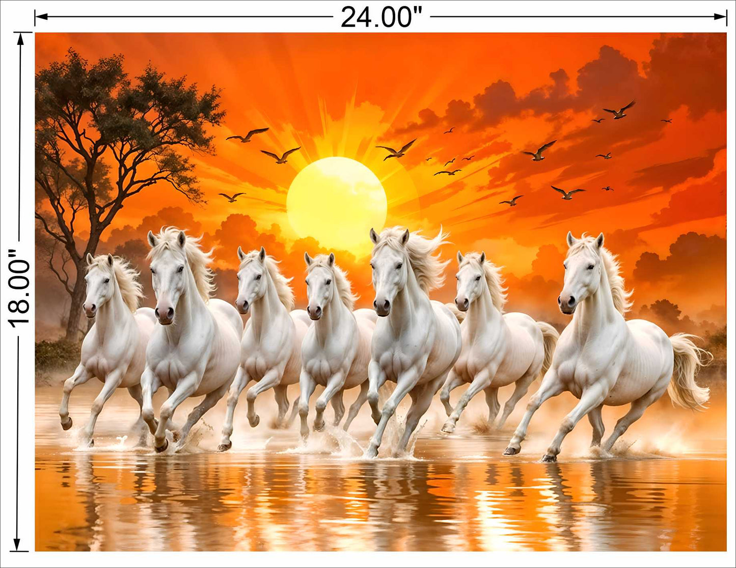 White 7 running horse