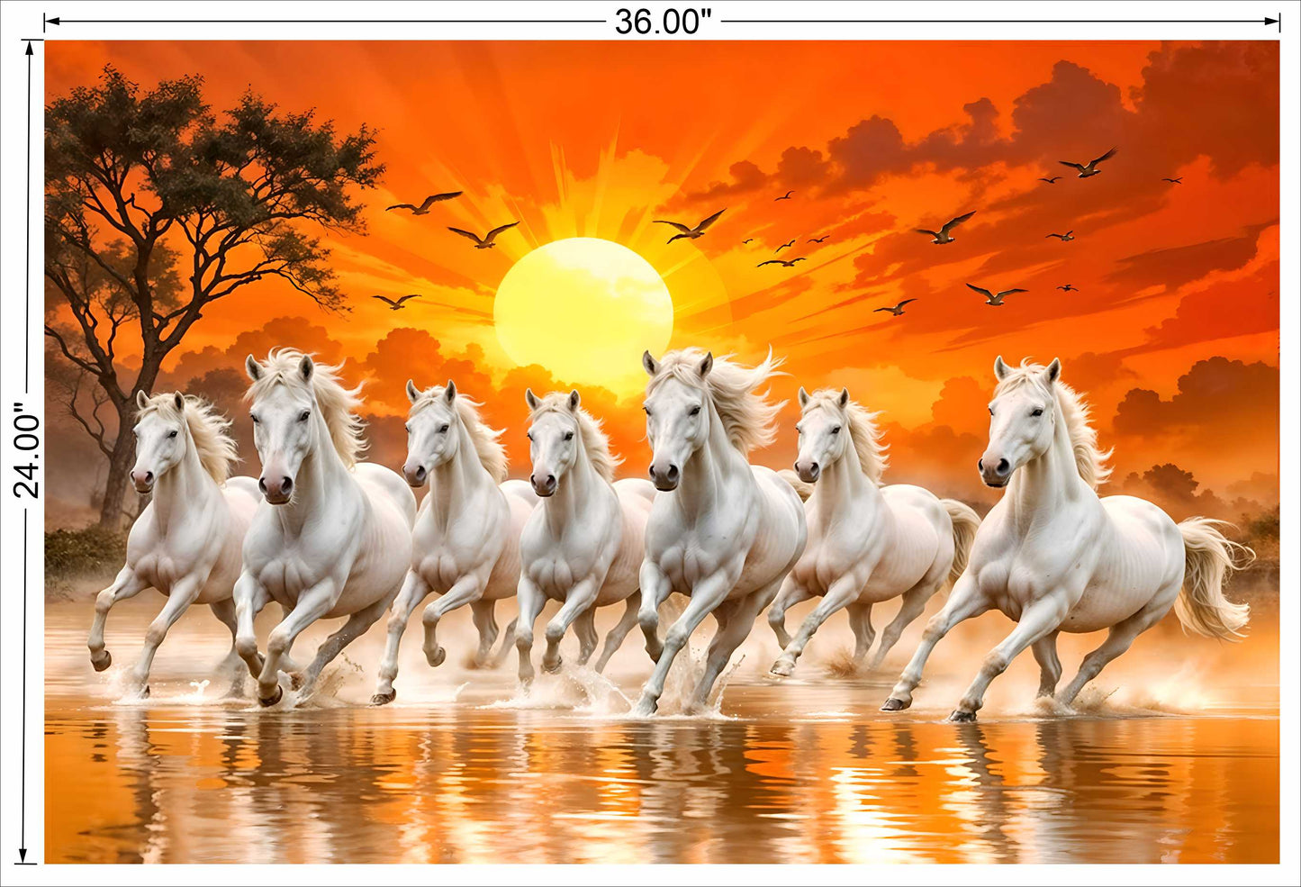 White 7 running horse