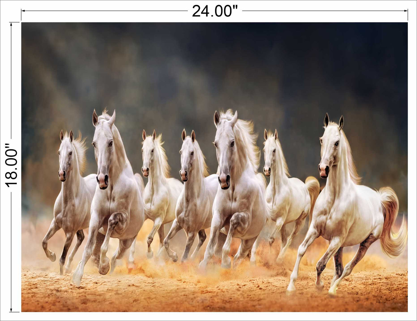 7 horses running on soil
