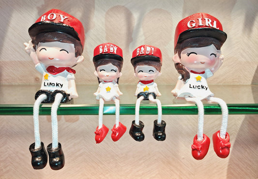 Family Set of 4 Red Cap