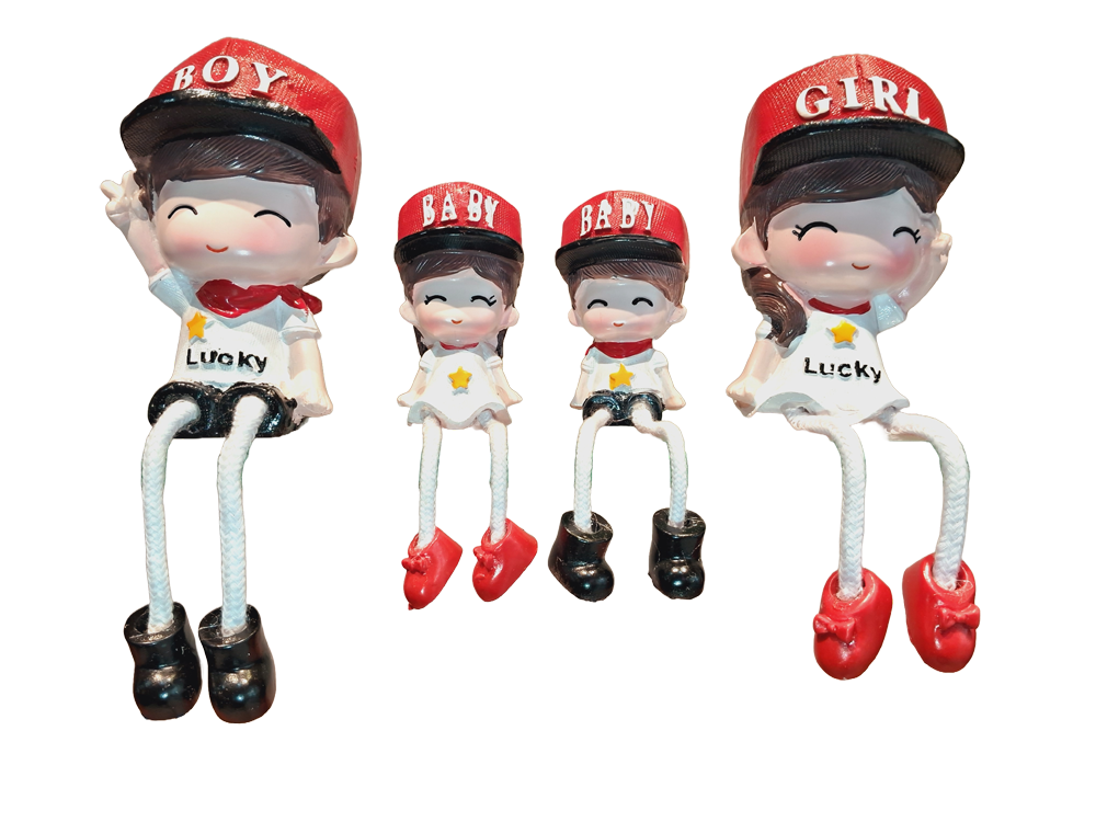 Family Set of 4 Red Cap