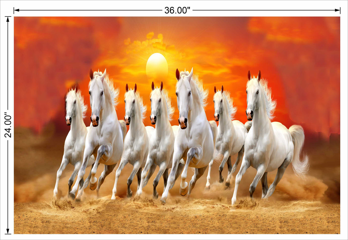 White 7 running horse high contrast