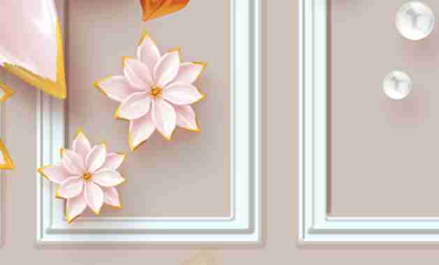 Exclusive Framing With Flowers Customized Wallpaper