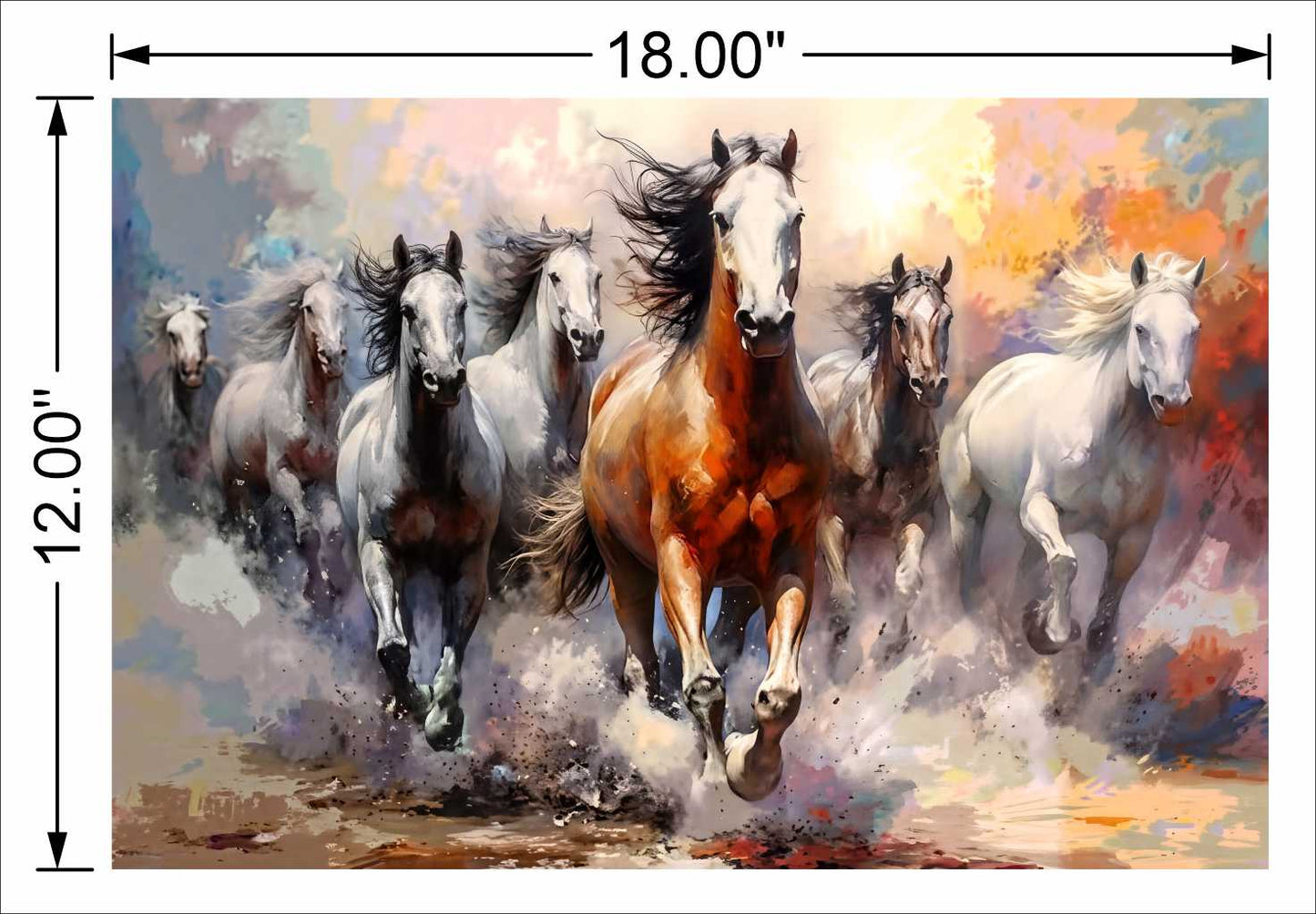 Painting Effect Front Side 7 Horse Running
