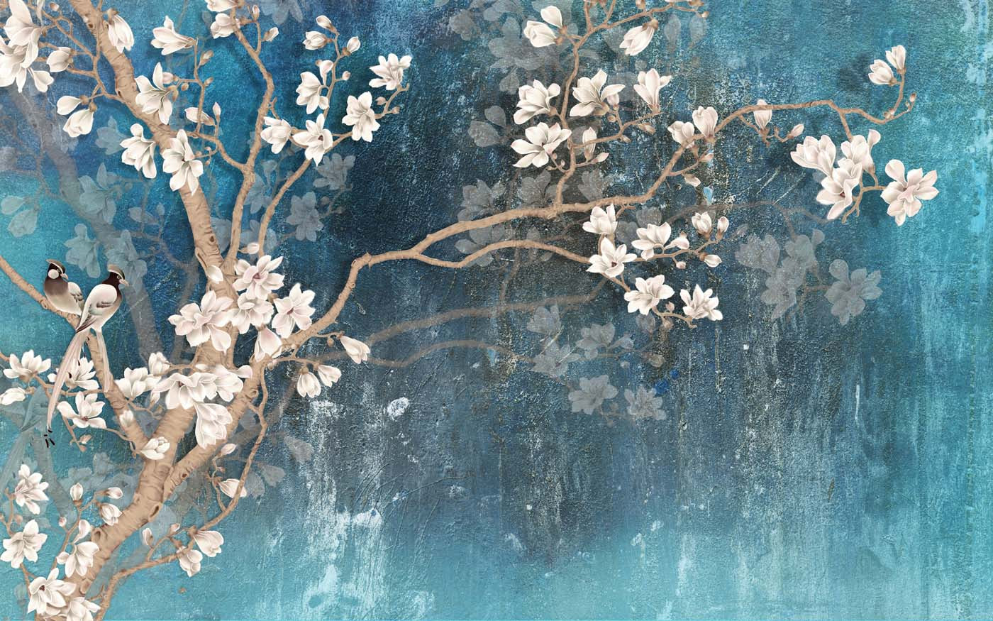 Painting Tree With Abstract Background