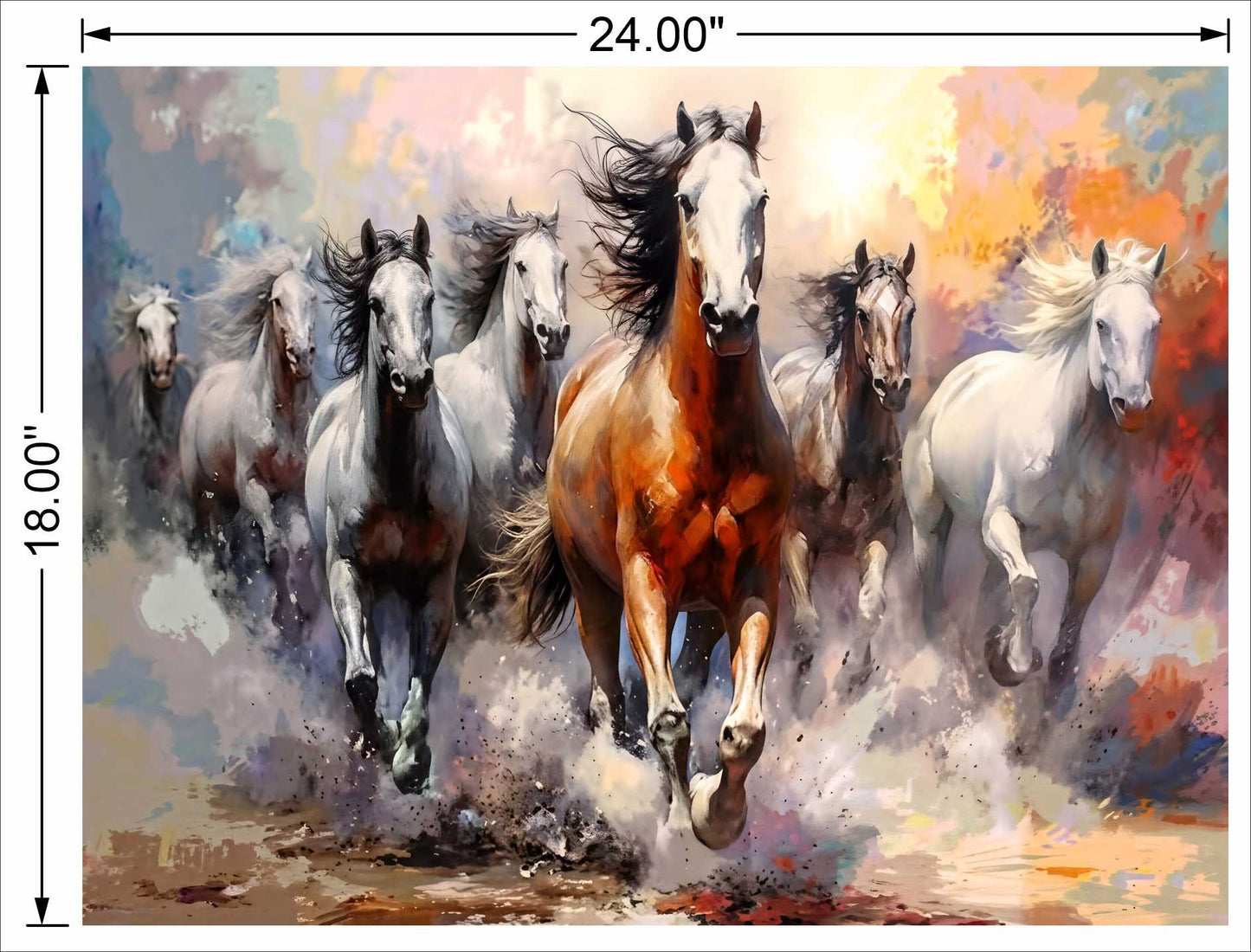 Painting Effect Front Side 7 Horse Running