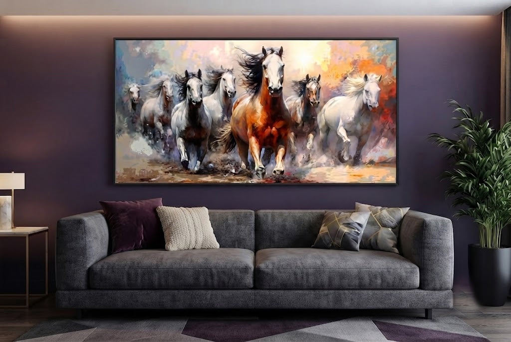 Painting Effect Front Side 7 Horse Running