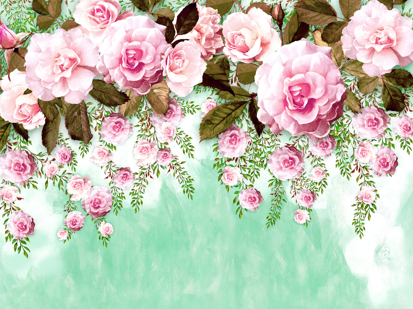Long Rose Decoration Wallpaper