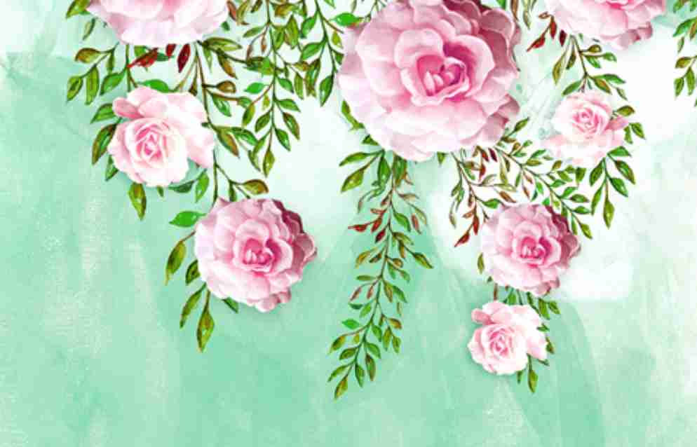 Long Rose Decoration Wallpaper