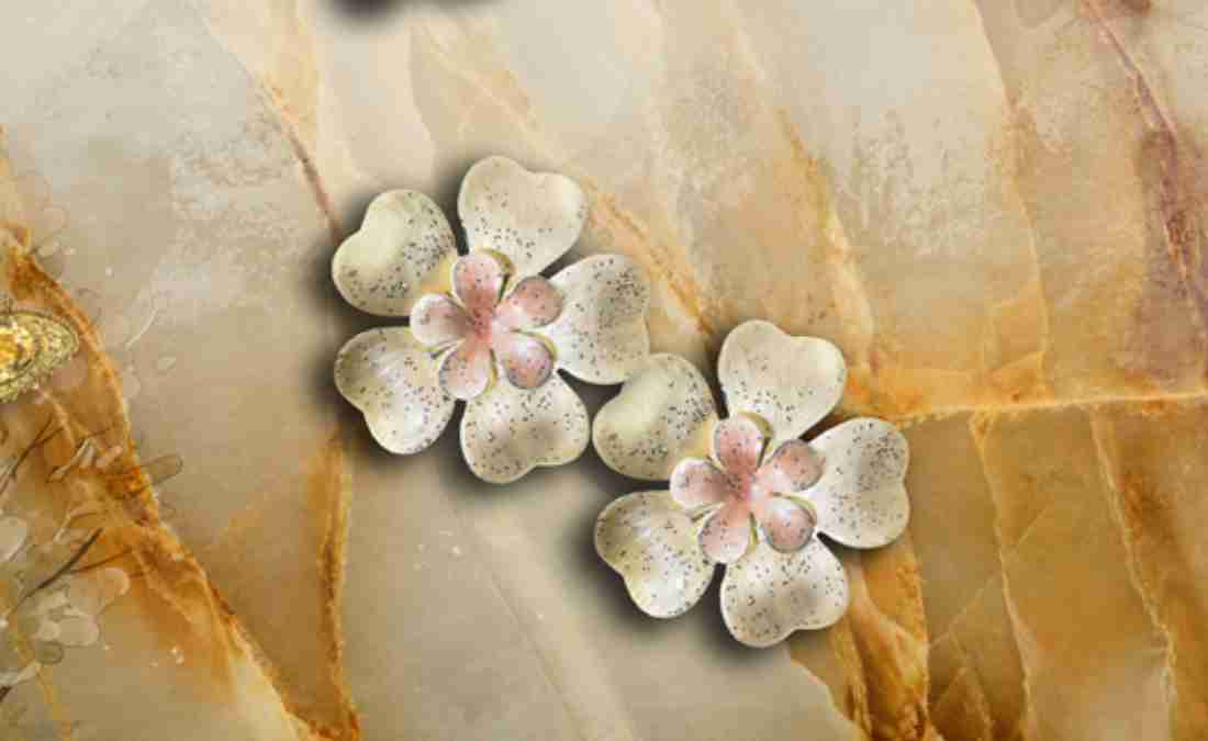 Golden Theme Customized Floral Wallpaper