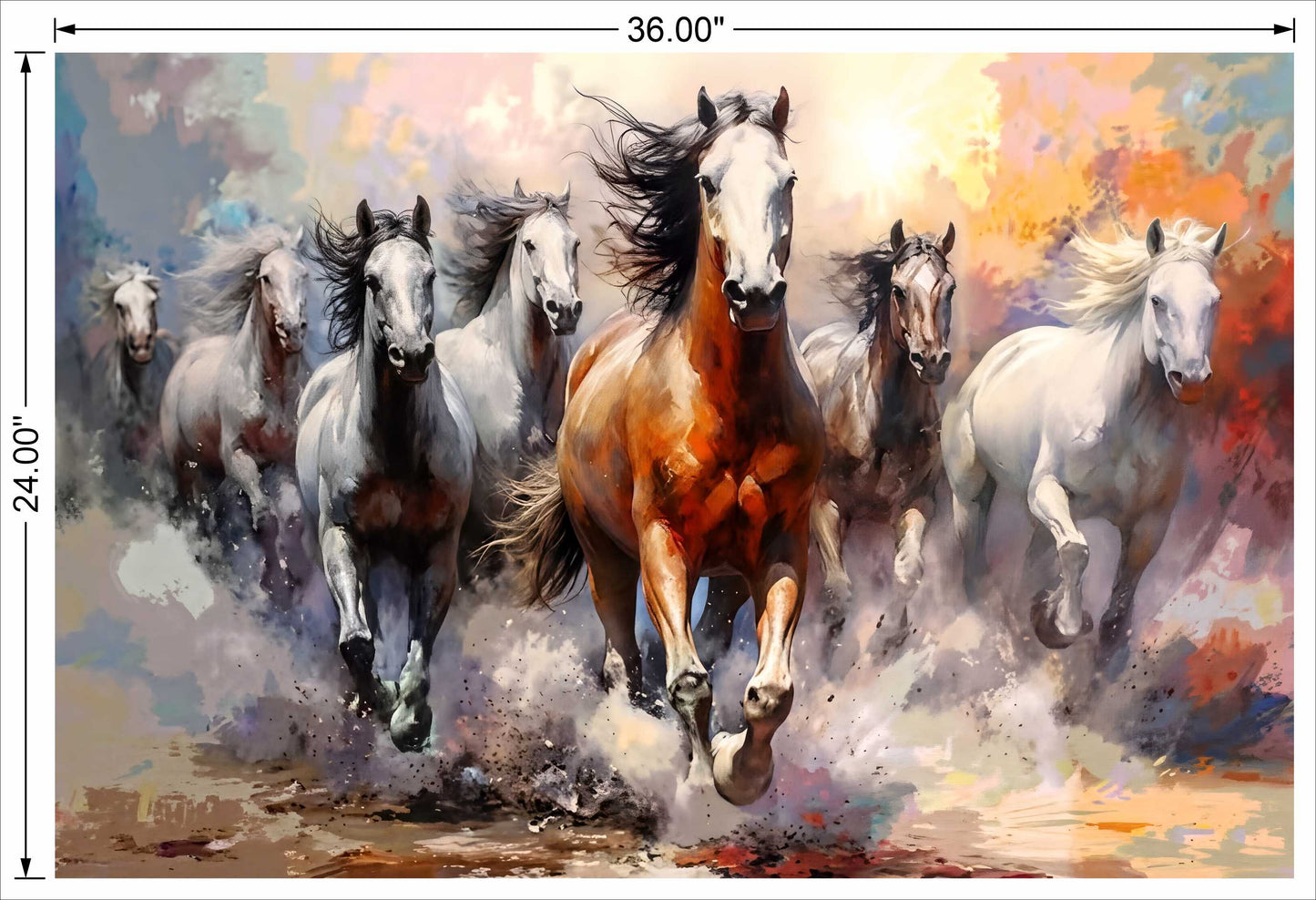 Painting Effect Front Side 7 Horse Running