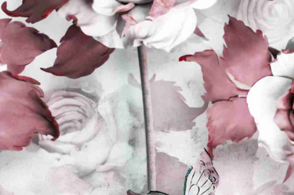 Copper White Rose Wallpaper