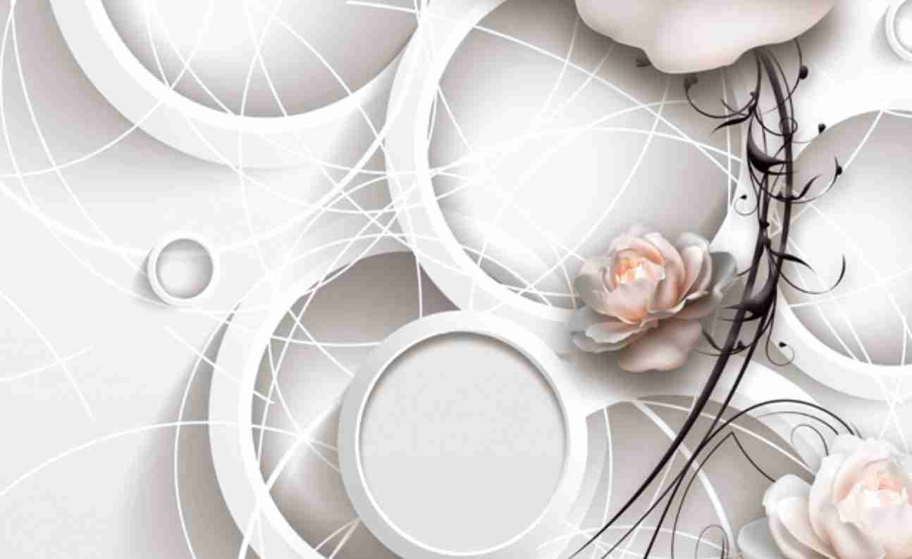 Geometric Ring Customized Flower Wallpaper