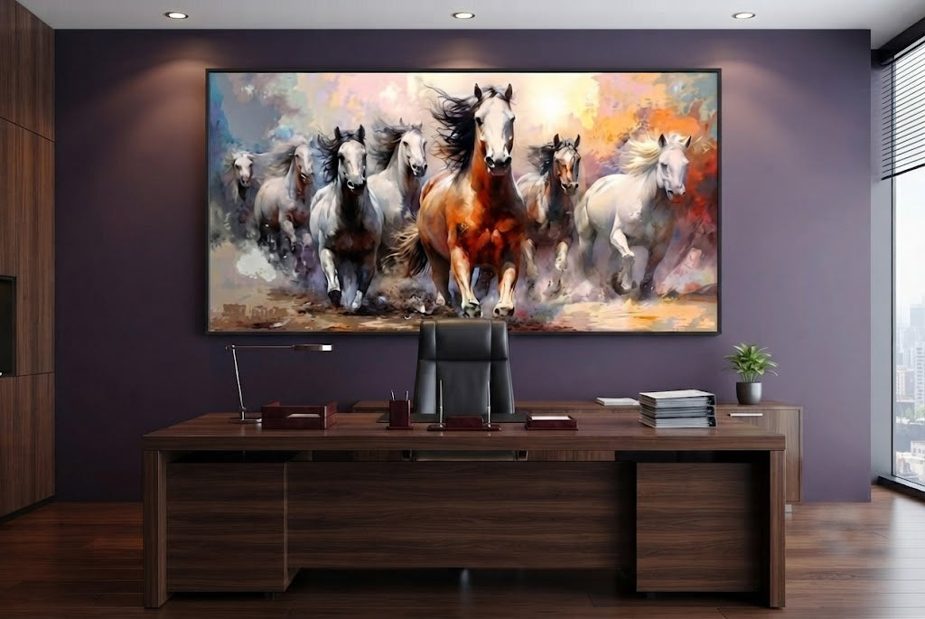 Painting Effect Front Side 7 Horse Running