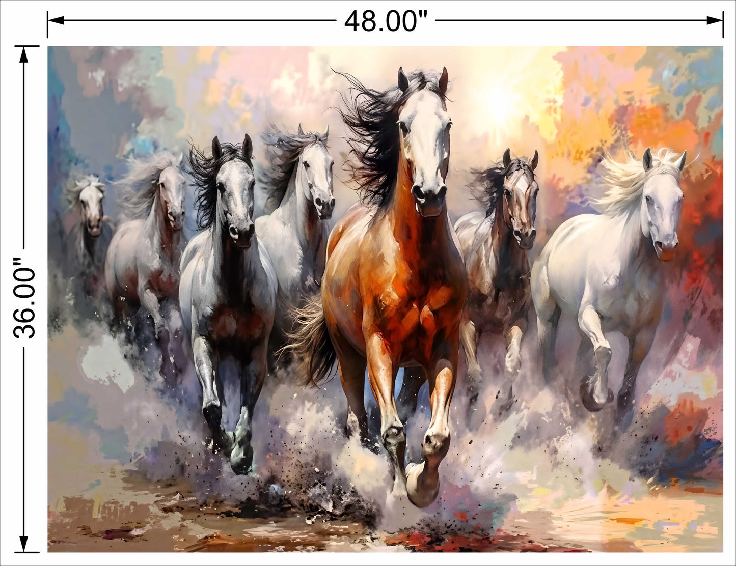 Painting Effect Front Side 7 Horse Running