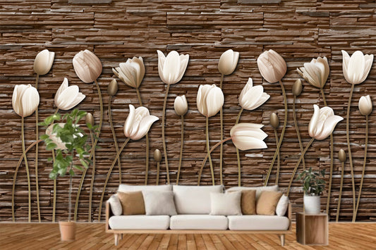 Tulip Flower Brown Customized Wallpaper