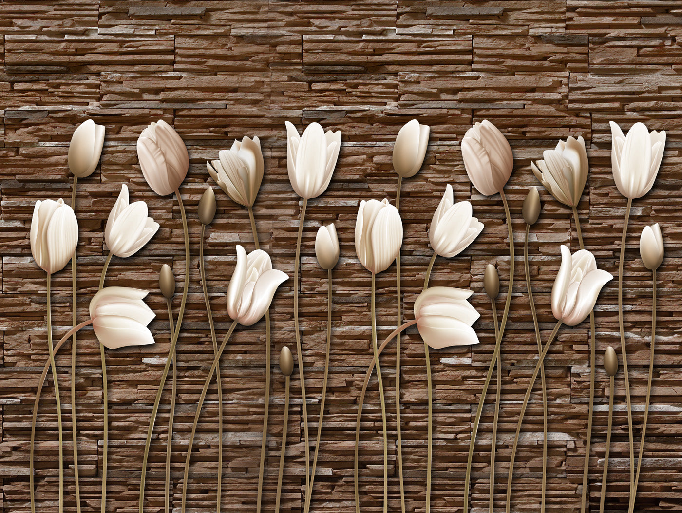 Tulip Flower Brown Customized Wallpaper