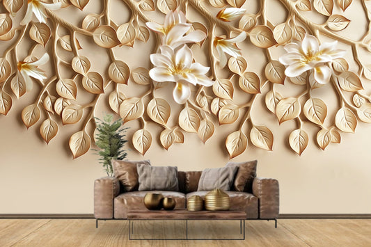 Mural Leaves Customized Wallpaper