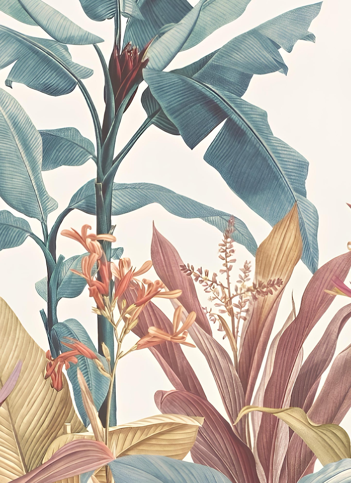 Tropical Palm And Banana Leaves Jungle Wallpaper
