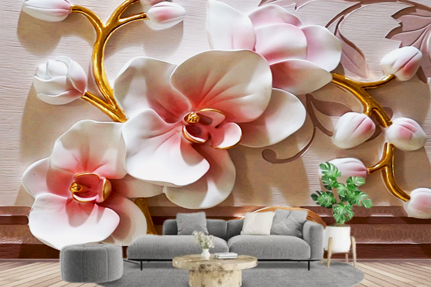 3D Flower Customized Wallpaper