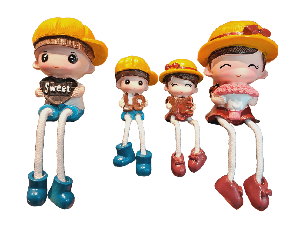 Happy Family Statue set of 4 yellow cap