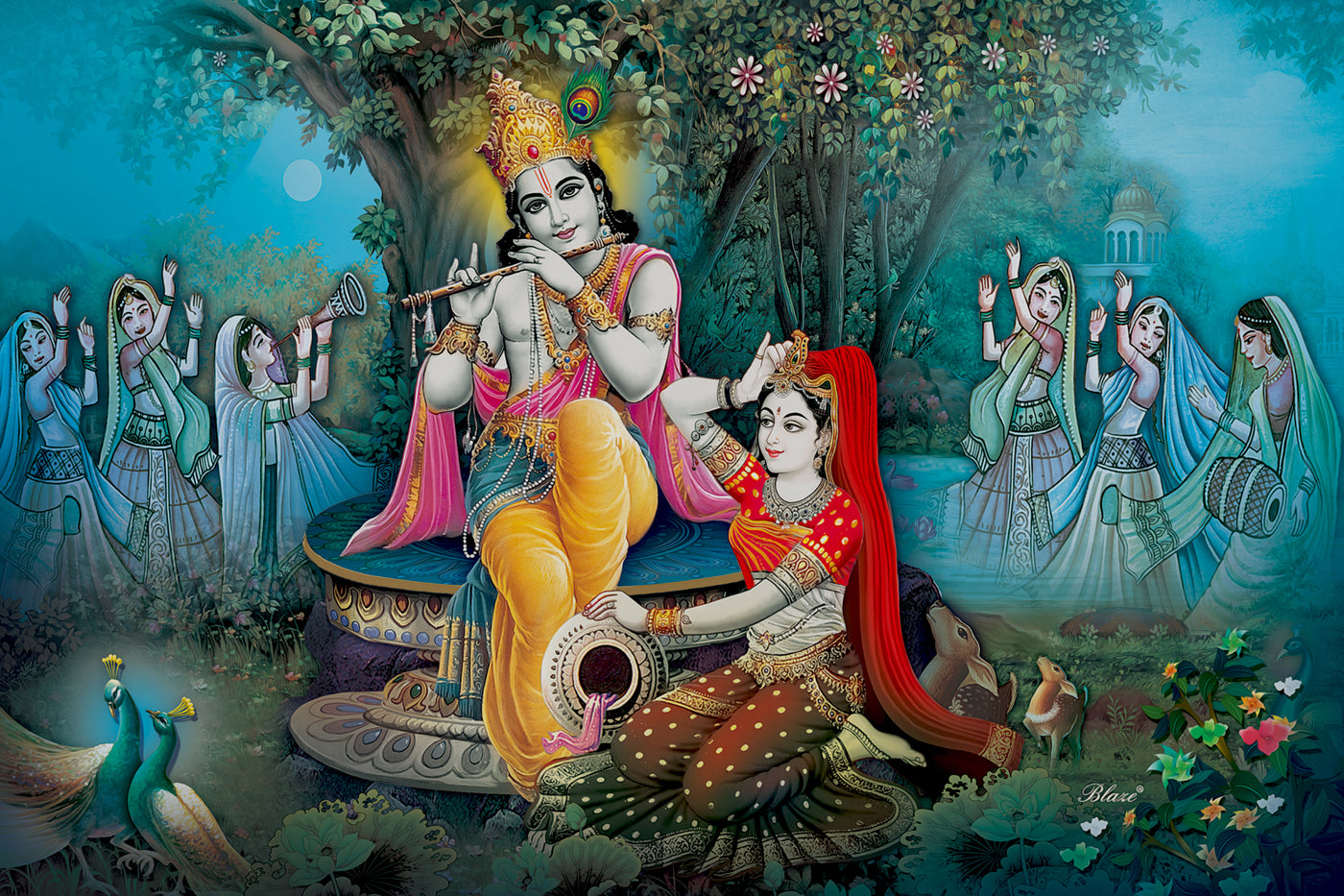 God Collection Radha Krishna Instrumentational Wallpaper