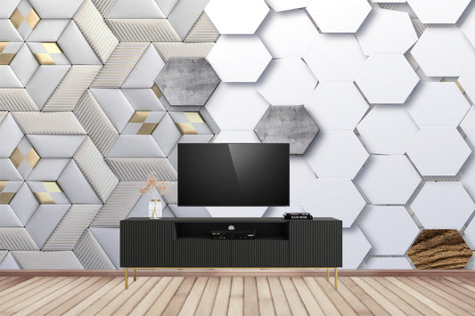 Geometric  Hexagonal Shape Wallpaper