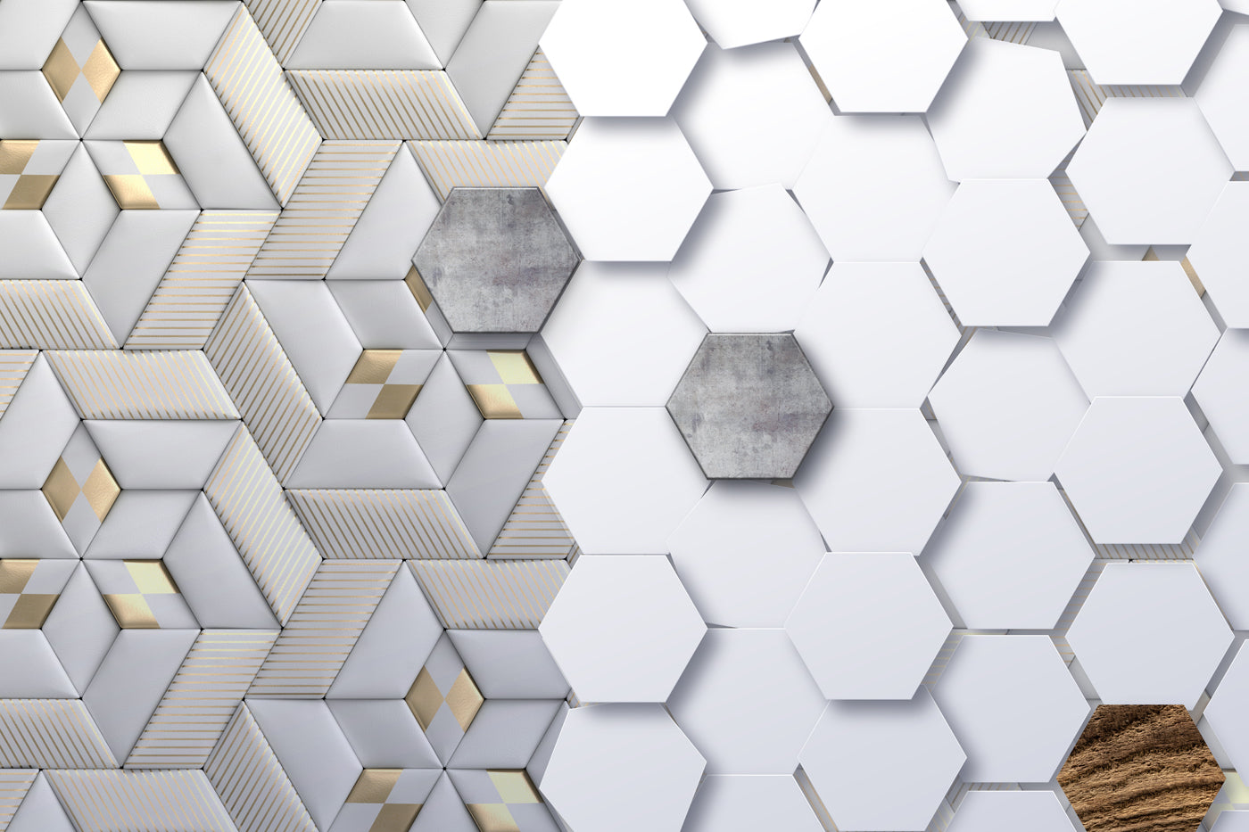 Geometric  Hexagonal Shape Wallpaper