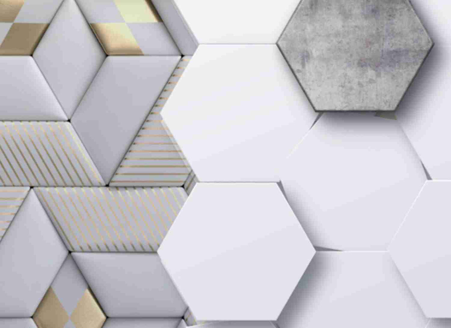 Geometric  Hexagonal Shape Wallpaper