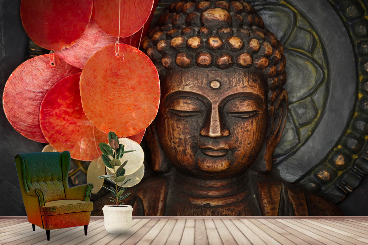 God Collection  antique Buddha Face Wallpaper