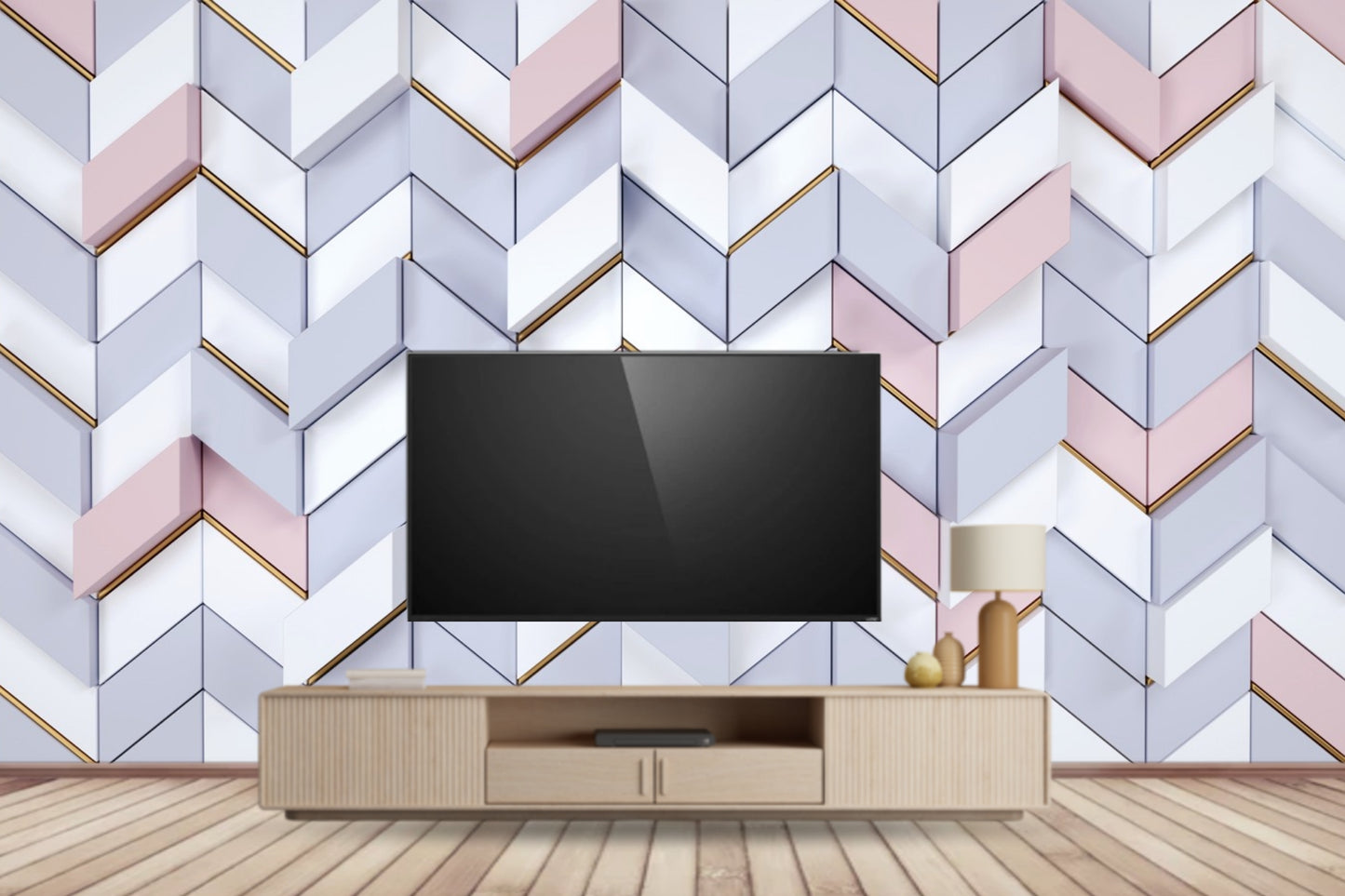 Geometric Zig-Zag Wallpaper