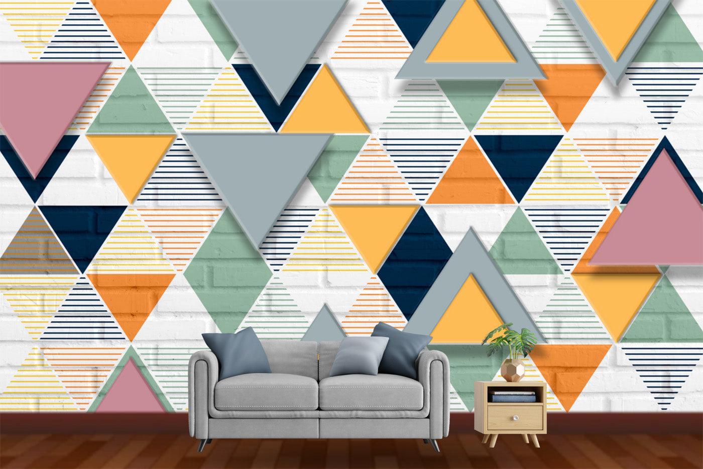 Geometric V H Triangle Wallpaper