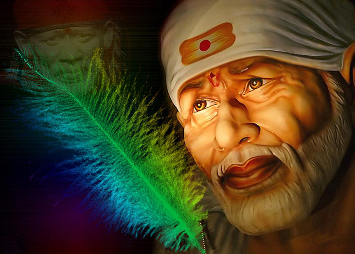 God Collection Sai Baba Face Wallpaper