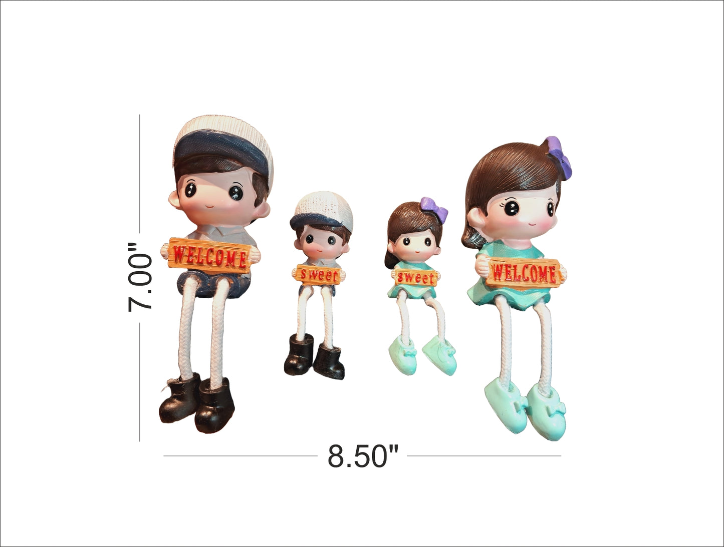 Family Set Of 4 Welcome