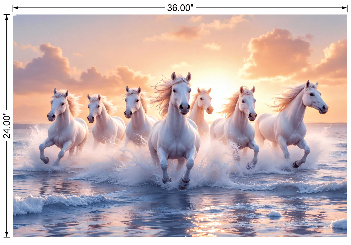 ICE Cold Effect 7 Horse running Wall Art
