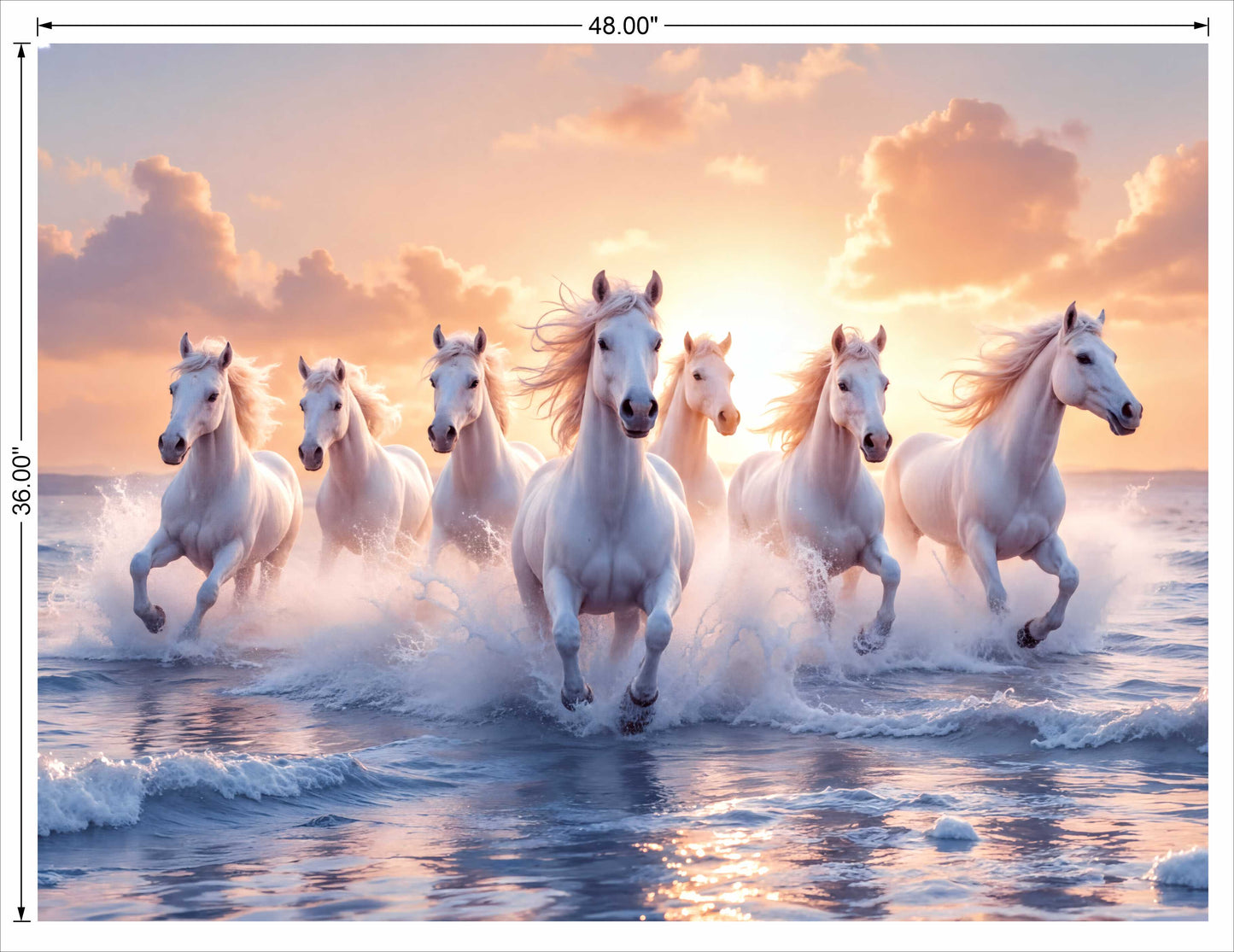ICE Cold Effect 7 Horse running Wall Art